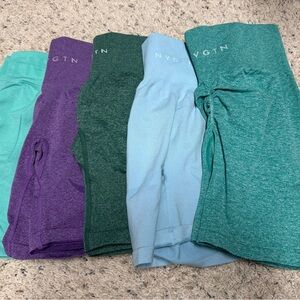 NVGTN Women's Multi-Color Active Shorts – Teal, Light Blue, Green, Purple